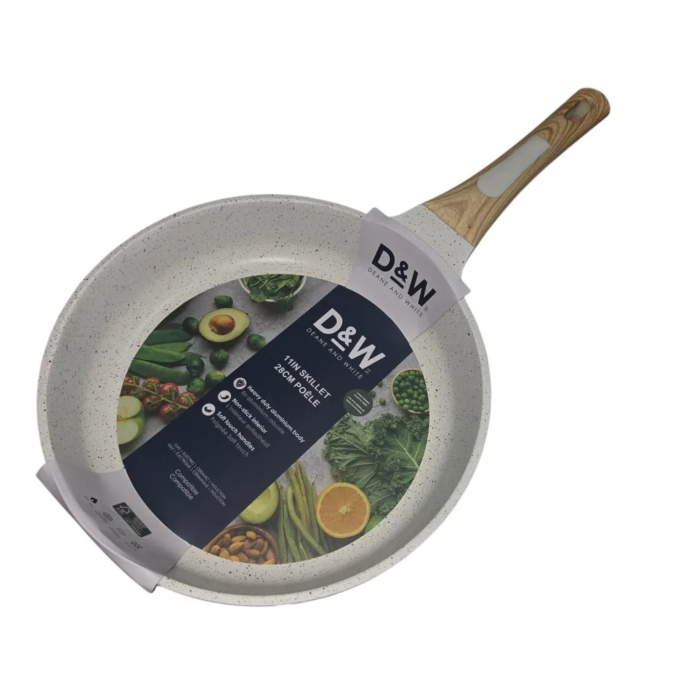 D&W Deane And White Premium Cookware 11in Nonstick‎ Frying Pan Skillet Ivory